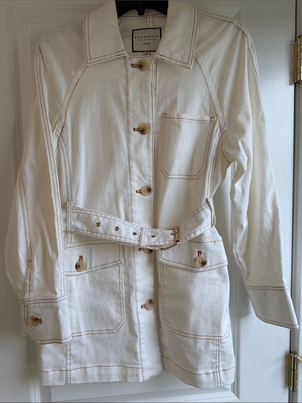 bagatelle Cream Utility Trench Coat with Belt - WORN ONCE!!